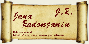 Jana Radonjanin vizit kartica